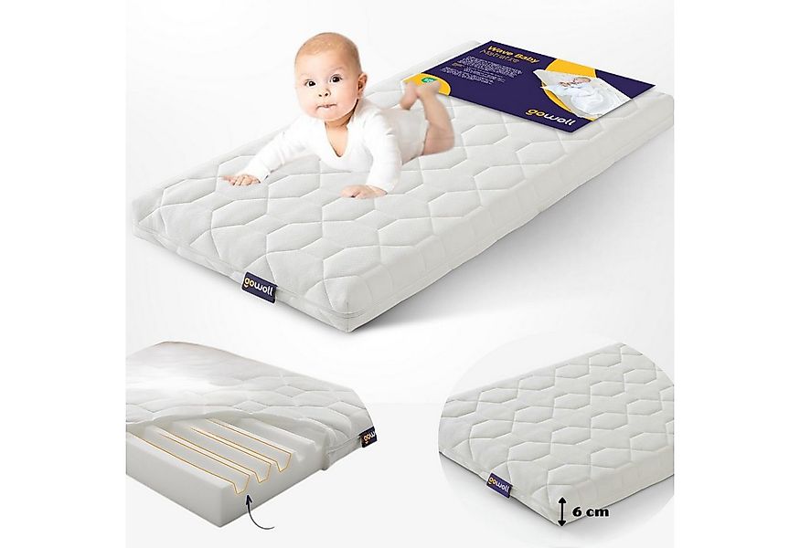 Babymatratze 60x120 - 70x140 - 70x160 Kaltschaummatratze Wave Baby, gowoll, günstig online kaufen