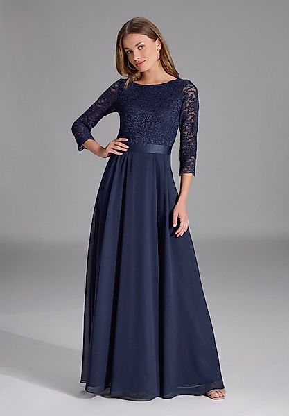 SWING Abendkleid - Abendkleid aus Spitze und Chiffon mit ¾ Arm Taillierte P günstig online kaufen