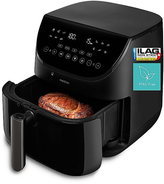 Medion Heißluftfritteuse "MD13060" 1700 W Temperaturfühler, DC-Motor, leise günstig online kaufen