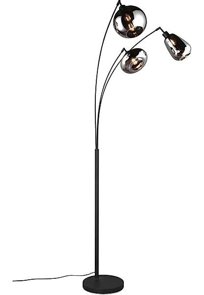 TRIO Leuchten Stehlampe Lumina, gebogene Stehleuchte mit Glasschirmen exkl günstig online kaufen