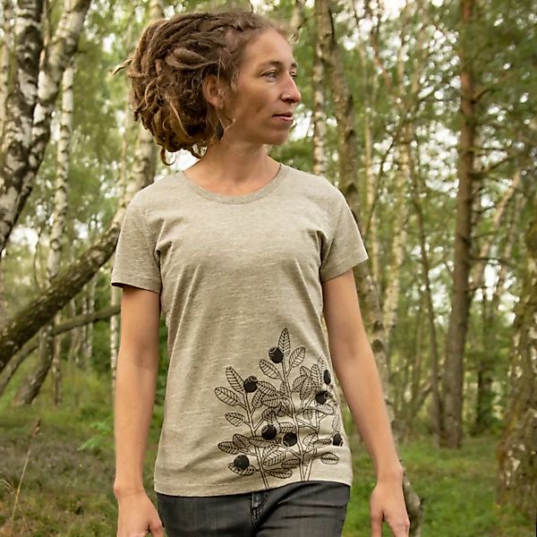 Damen T-shirt Blaubeere In Wooden Heather günstig online kaufen