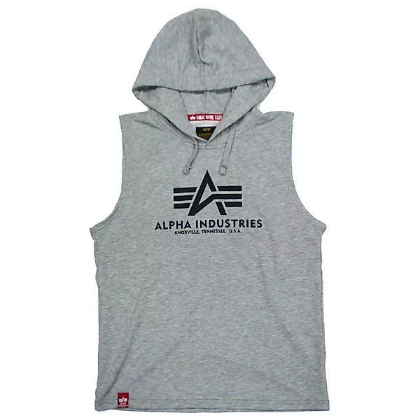 Alpha Industries Basic Hooded Ärmelloses T-shirt 2XL Greyh / Black günstig online kaufen