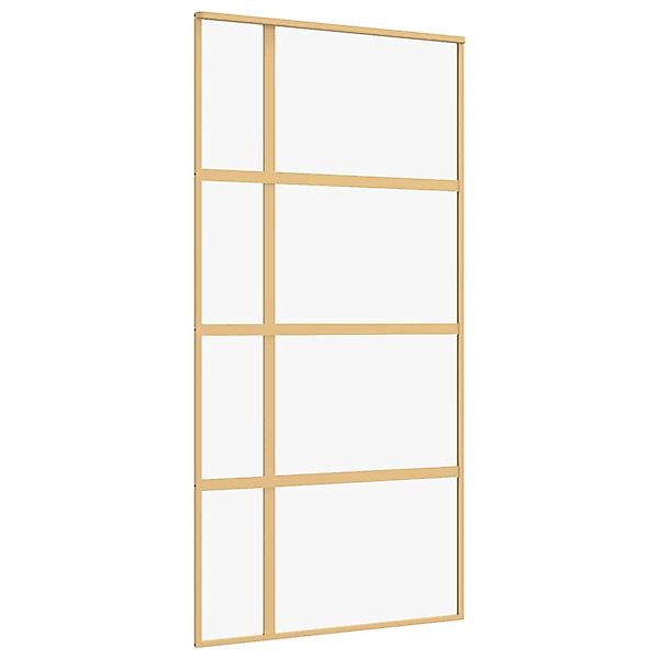 vidaXL Schiebetür Golden 102,5x205 cm ESG-Klarglas und Aluminium 155192 günstig online kaufen
