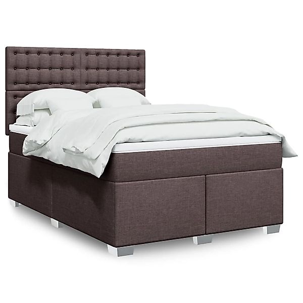vidaXL Boxspringbett mit Matratze Dunkelbraun 160x200 cm Stoff 3292856 günstig online kaufen
