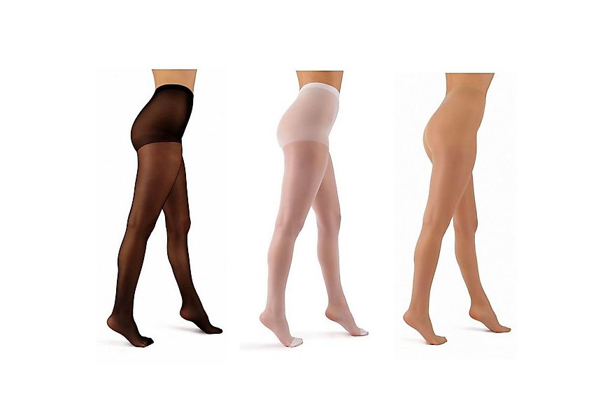 Aurellie Strumpfhose 20 DEN - 3er Pack in Schwarz / Weiß / Beige günstig online kaufen