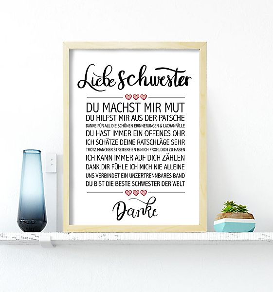 Close Up Kunstdruck Liebe Schwester gerahmter günstig online kaufen