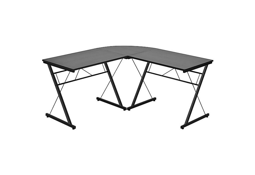 COSTWAY Computertisch, Ecktisch, L-förmig, Metallrahmen, 150x150x76cm schwa günstig online kaufen