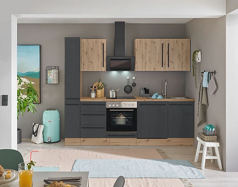 KOCHSTATION Küchenzeile "Florida" Breite 250 cm, wahlweise mit E-Geräten,So günstig online kaufen