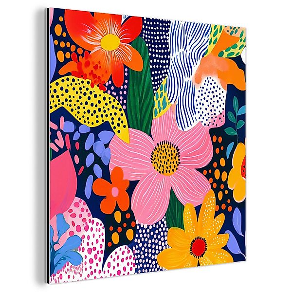 MuchoWow Metallbild Bunt - Blumen - günstig online kaufen