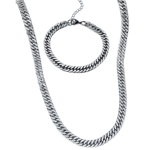 KARMA Schmuckset Herren Silber Panzerkette Armband günstig online kaufen