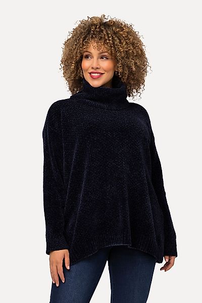 Ulla Popken Longpullover Chenille-Pullover Oversized Stehkragen günstig online kaufen