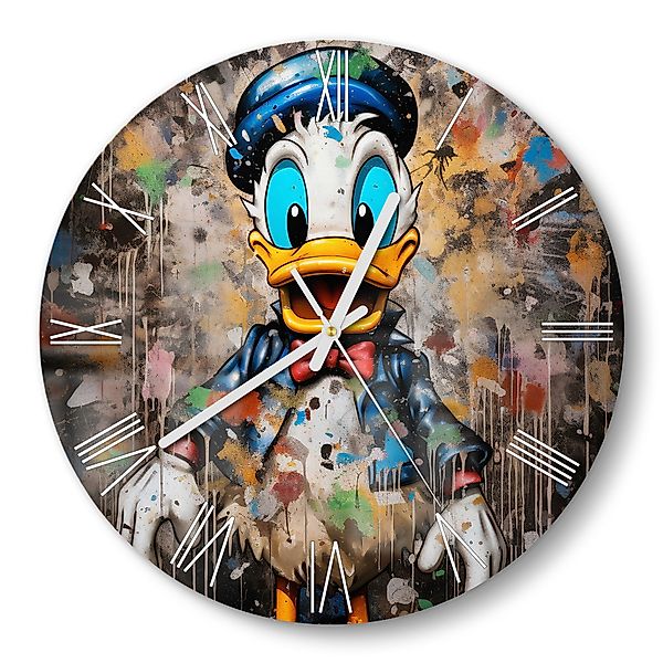 DEQORI Wanduhr 'Bunter Entencharakter' (Glas Glasuhr günstig online kaufen