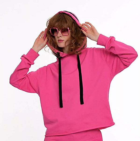 ILAY Lit Kapuzensweatshirt Holy Hoodie Fuchsia Labelband Kapuze günstig online kaufen