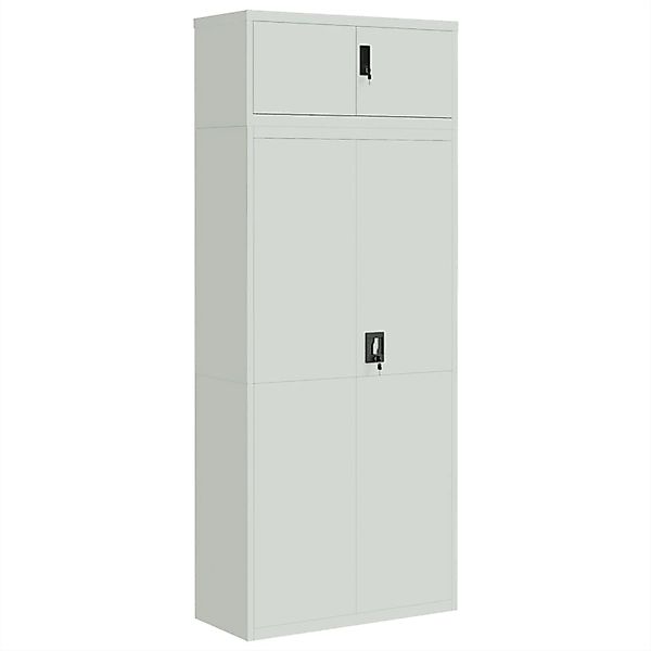 vidaXL Aktenschrank Hellgrau 90x40x220 cm Stahl günstig online kaufen