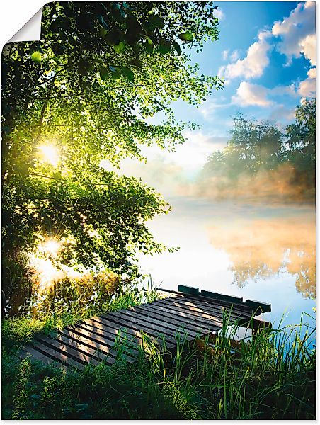 Artland Wandbild "Angelsteg am Morgen" Gewässer 1 Stk. tlg. als Alubild, Ou günstig online kaufen