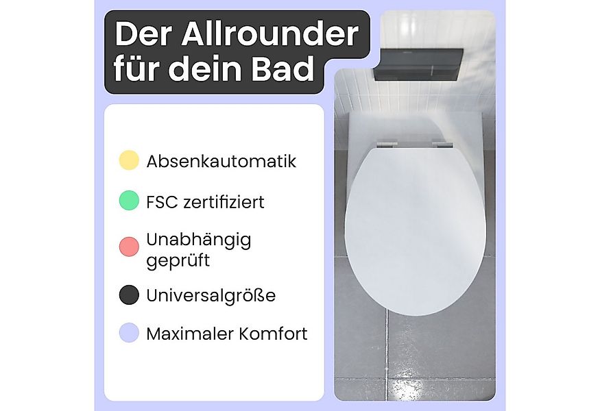 instmaier WC-Sitz Gaia Holz Toilettendeckel, weiß matt, mit doppelter Absen günstig online kaufen