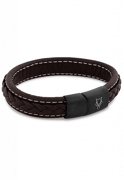 Akitsune Lederarmband Fides Lederarmband Mattschwarz - Braun 19cm günstig online kaufen