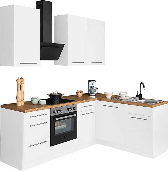 wiho Küchen Winkelküche "Unna", mit E-Geräten, Stellbreite 220 x 170 cm günstig online kaufen