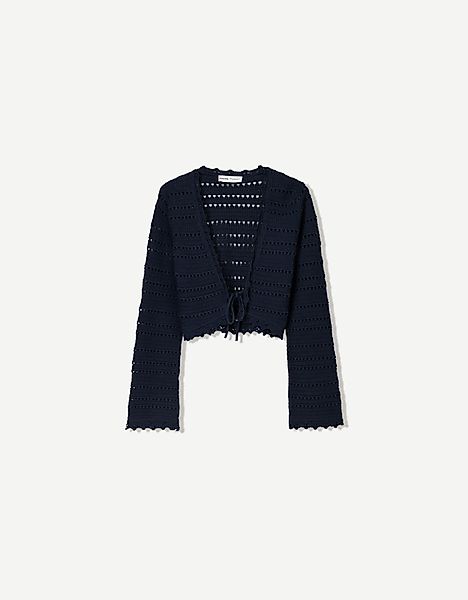 Bershka Rustikale Jacke Mit Lochmuster Damen Xs Blau günstig online kaufen