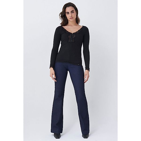 Salsa Jeans 125672-000 / Lace Neck Pullover S Black günstig online kaufen