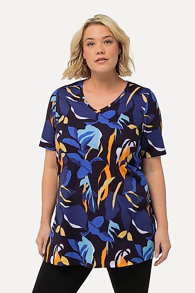 Ulla Popken Longshirt Longshirt Blätter A-Linie günstig online kaufen