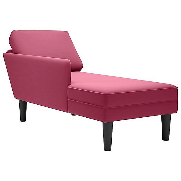 vidaXL Chaiselongue, Chaiselongue mit Kissen und Rechter Armlehne Weinrot S günstig online kaufen