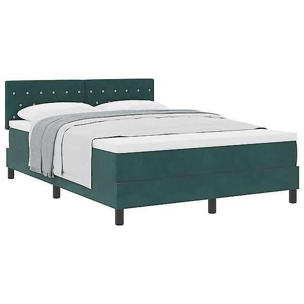 vidaXL Bett Boxspringbett mit Matratze Dunkelgrün 160x200 cm Samt (1-tlg) günstig online kaufen