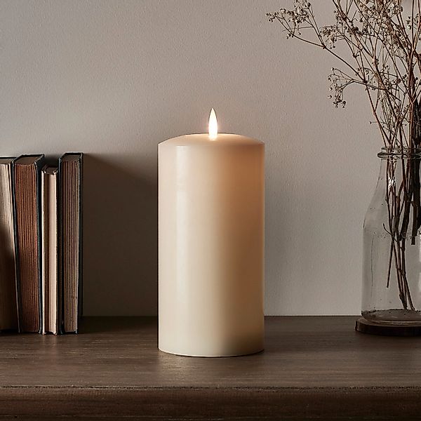 TruGlow® LED Stumpenkerze Echtwachs breit 20cm günstig online kaufen