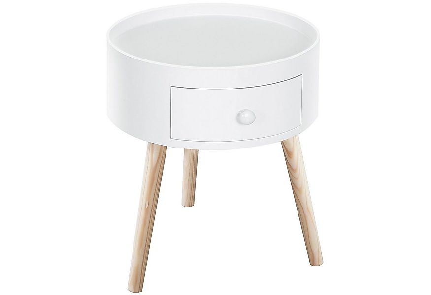 HOMCOM Couchtisch Beistelltisch mit Schublade, Runder Sofatisch (Wohnzimmer günstig online kaufen
