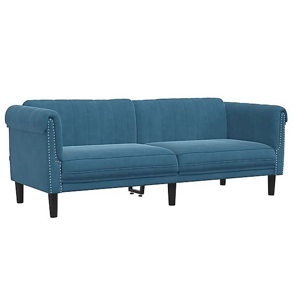 vidaXL Sofa Sofa 3-Sitzer Blau Samt günstig online kaufen