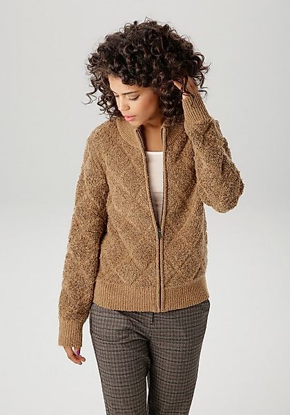 Aniston CASUAL Strickjacke mit dezentem Rauten-Muster im 3D-Effekt günstig online kaufen