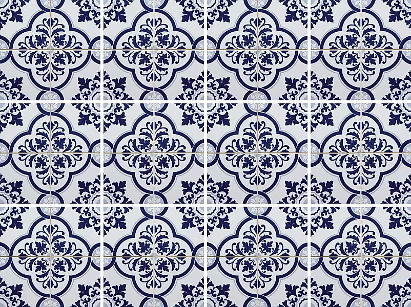 Home affaire Fliesenaufkleber "blaue Ornamente", (Set, 12 St.), Stickerflie günstig online kaufen