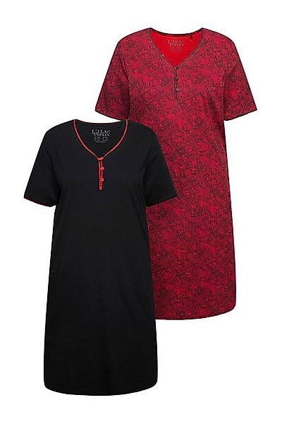 Ulla Popken Bigshirt Bigshirt 2er-Pack Zierkanten Halbarm günstig online kaufen