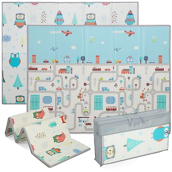 AIYAPLAY Spielmatte Faltbar Doppelseitige Krabbelmatte Baby wasserdicht rut günstig online kaufen