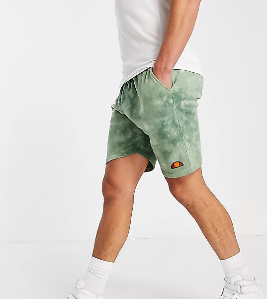 ellesse – Shorts in Khaki mit Batikmuster-Grün günstig online kaufen