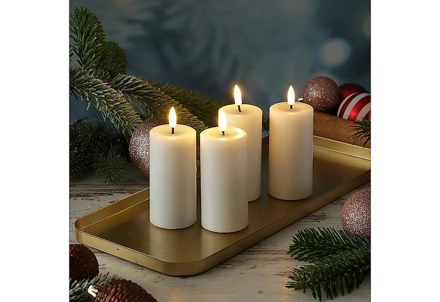 Deluxe Homeart LED-Kerze LED Kerzenset MIA Echtwachs Deluxe H: 10cm mit Bat günstig online kaufen