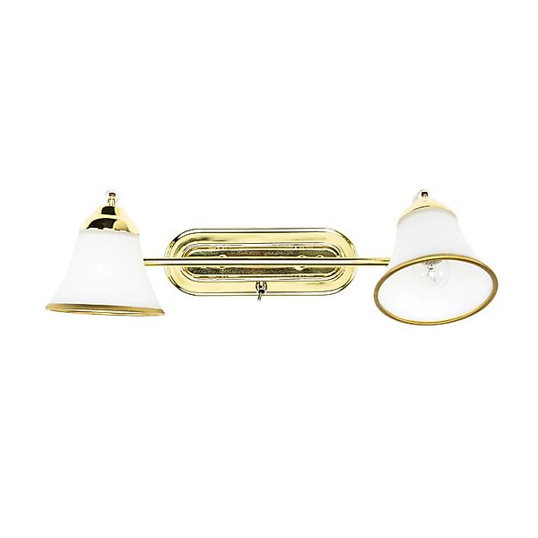 EASYLIGHT Wandlampe Schwenkbar 2-Flammig E14 Metall Glas in Gold Jugendstil günstig online kaufen