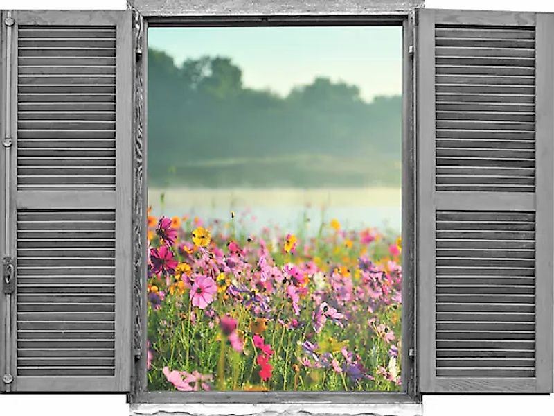 queence Wandtattoo »Feld von rosa Blumen« Wandsticker, Wandbild, selbstkleb günstig online kaufen