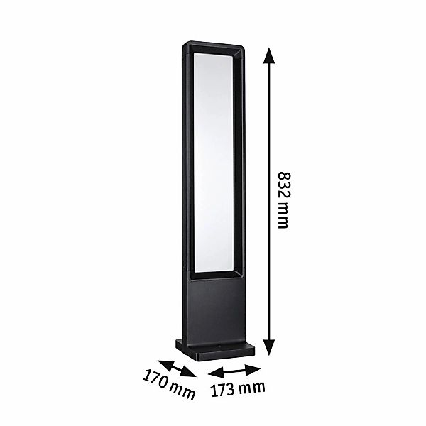 Paulmann LED-Wegeleuchte Reana, anthrazit, 83 cm Metall IP44 günstig online kaufen