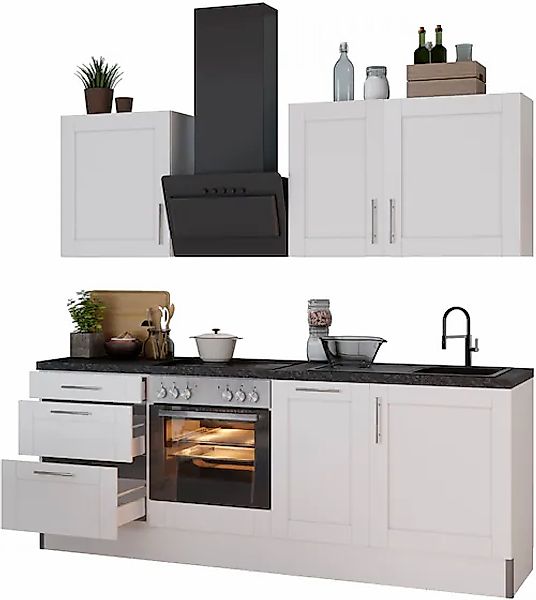 KOCHSTATION Küche »KS-Ahus«, Breite 225 cm,wahlweise mit E-Geräten,MDF Fron günstig online kaufen