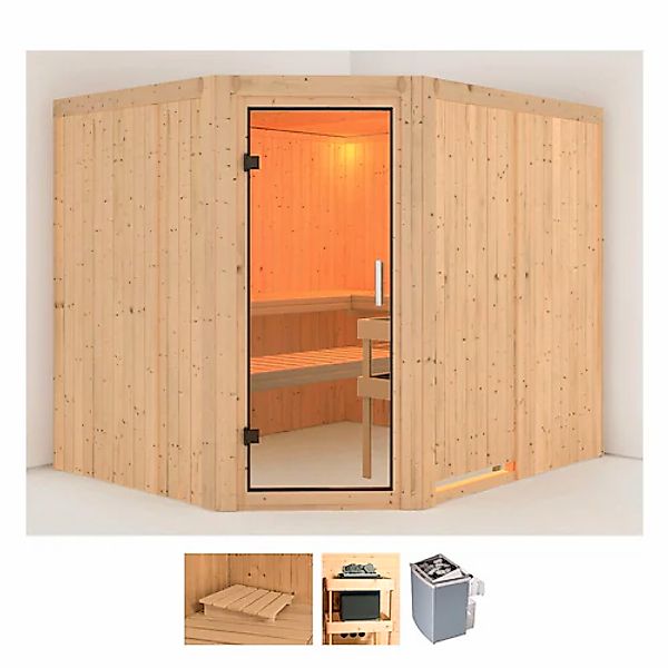 Karibu Sauna »Marit« Set, 9-kW-Ofen mit integrierter Steuerung günstig online kaufen