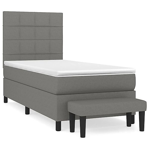 vidaXL Boxspringbett mit Matratze Dunkelgrau 100x200 cm Stoff1400082 günstig online kaufen