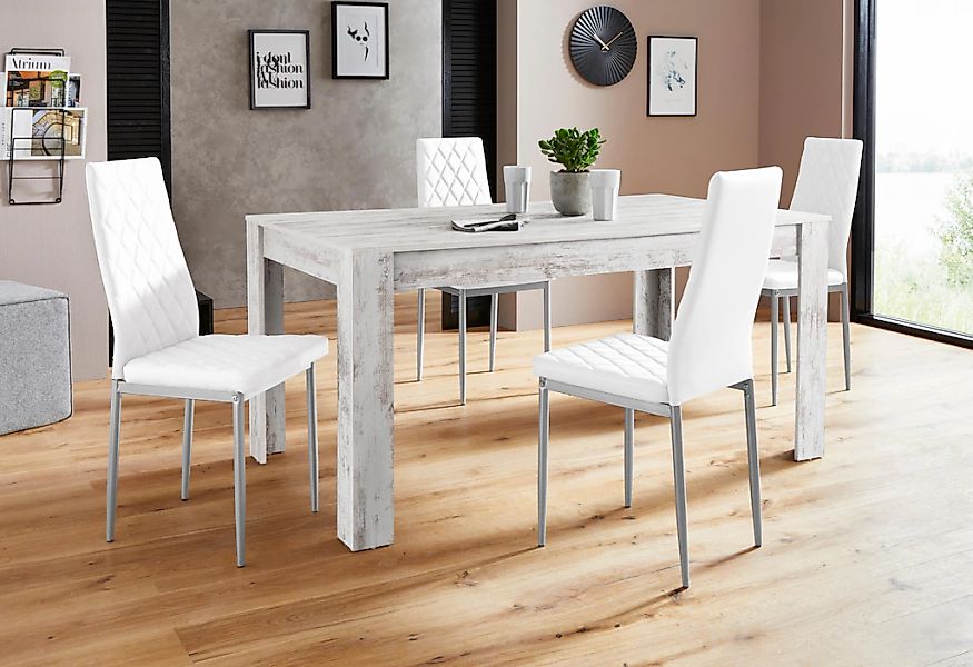 OTTO home Essgruppe "Lynn160/Brooke" Set, 5 Stk. tlg. Tisch mit 4 Stühlen günstig online kaufen