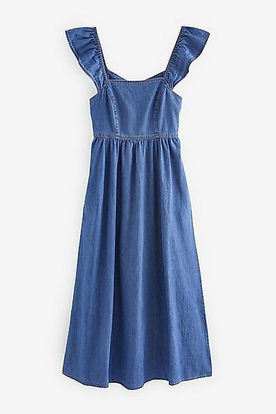 Next Jeanskleid Leichtes Denim-Midikkleid mit Flatterärmeln günstig online kaufen