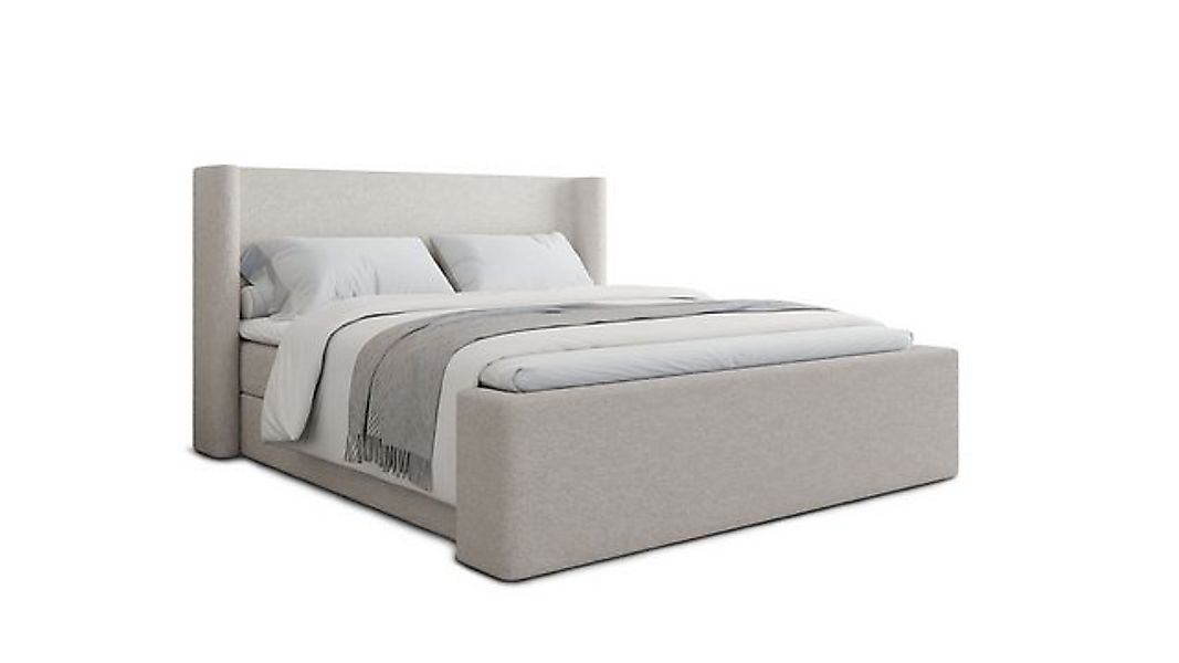 MOEBLO Boxspringbett BETT 09 (Doppelbett mit Bouclé-Stoff, Bettkasten & Top günstig online kaufen