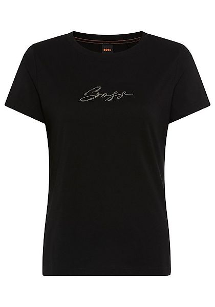 BOSS ORANGE T-Shirt Esogo_MA_crystal Premium Damenmode mit glitzer Logoschr günstig online kaufen