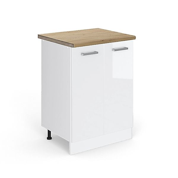 Vicco Küchenunterschrank R-Line Küchenkommode Weiß Hochglanz/Weiß 60 cm AP günstig online kaufen