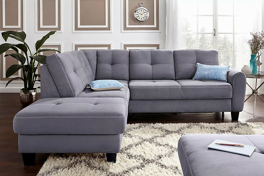 sit&more Ecksofa "Varese L-Form", mit Federkern, wahlweise mit Bettfunktion günstig online kaufen