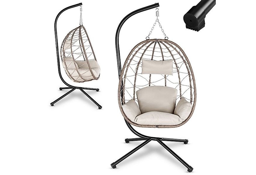 Juskys Hängesessel Aria, höhenverstellbar, weiche Sitzpolster, platzsparend günstig online kaufen