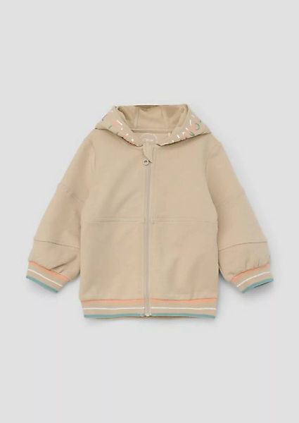 s.Oliver Outdoorjacke Sweatshirt-Jacke mit Kapuze Streifen-Detail günstig online kaufen